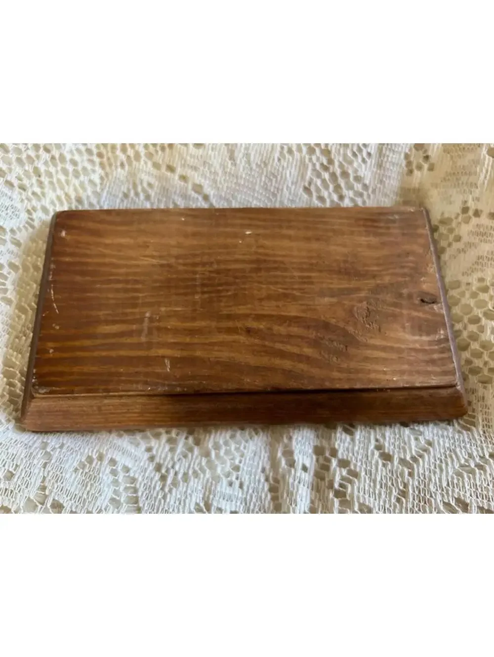 Vintage Wooden Coaster Holder or Trivet